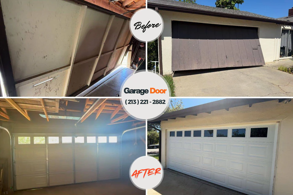 Before and after: garage door repair Mount Cobb, PA